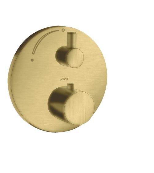 AXOR-HG-AXOR-Uno-Thermostat-Unterputz-mit-Absperrventil-Brushed-Brass-38700950 gallery number 1